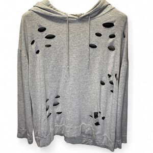 Gray Distressed Hoodie